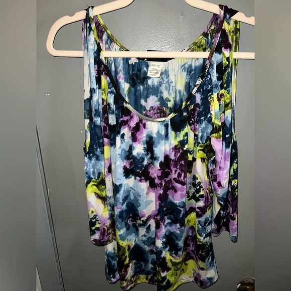 BARANDA multi colored cold should 3/4 blouse! - Picture 1 of 6